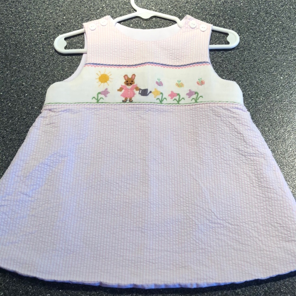 Smocked Seersucker Dress - 12 Months
